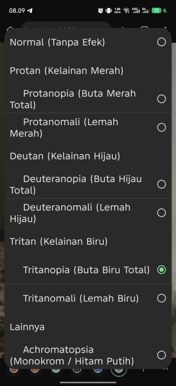 Contoh Mode Buta Warna